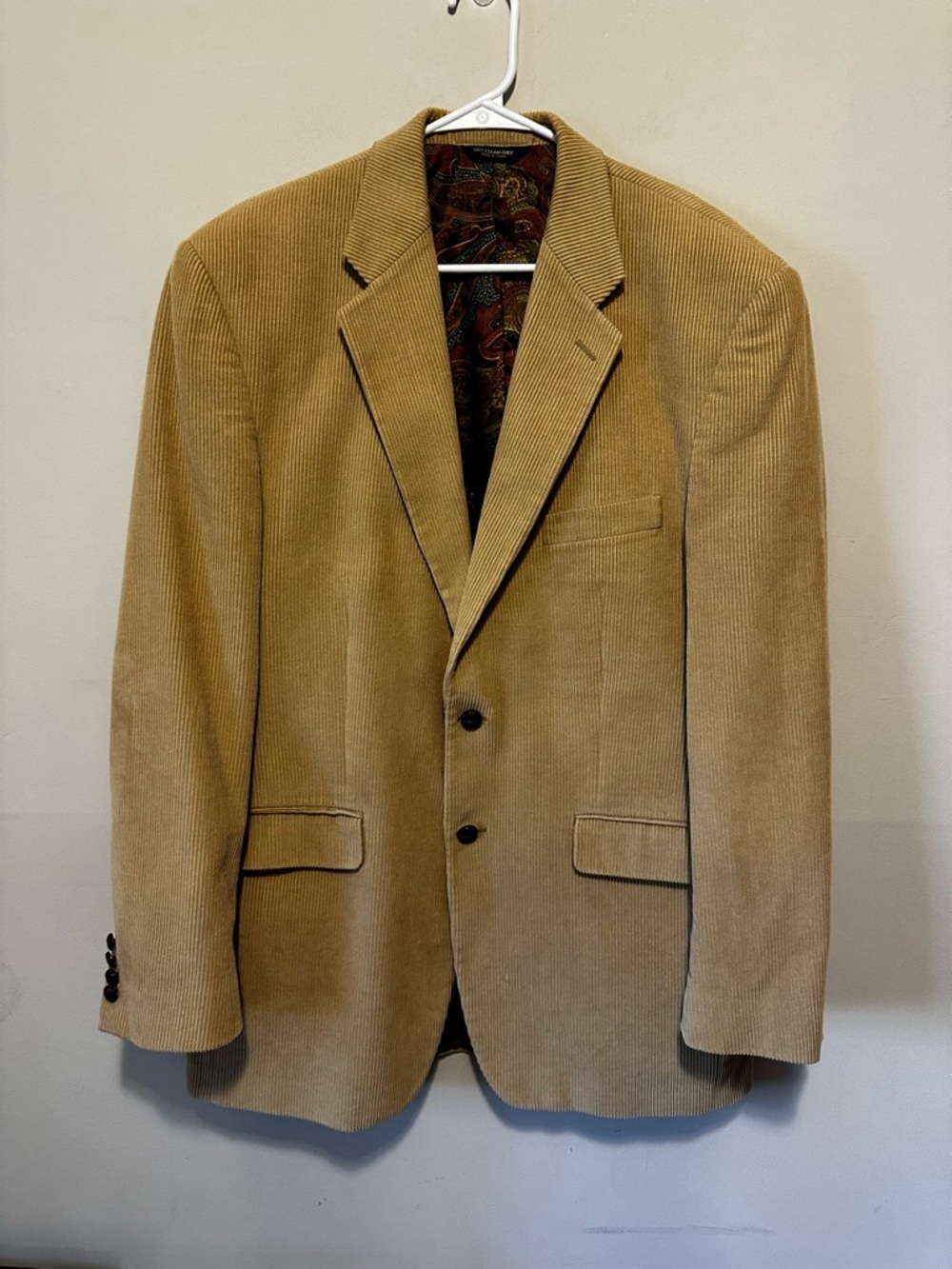 Lauren Ralph Lauren Men’s Corduroy Sport Coat Blazer 3 Button Tan Size 42L